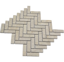 Placă de mozaic din piatră naturală cu model herringbone