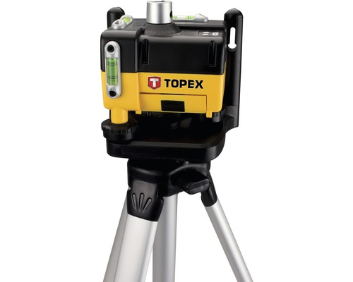 Nivelă laser Topex cu cap rotativ, incl. stativ de fixare