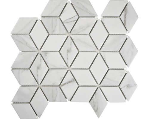 Placă de mozaic din marmură cu aspect cubic tridimensional Placă de mozaic din marmură cu aspect cubic tridimensional
