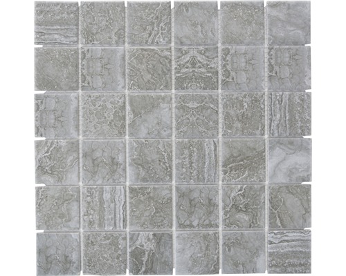 Mozaic piscină ceramic CIM Q48 CDG gri închis 30,6x30,6 cm Placă de mozaic din gresie porțelanată pentru placarea pereților și podelelor