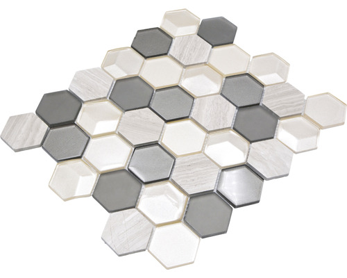 Placă de mozaic cu elemente hexagonale