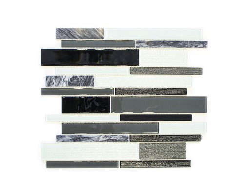Mozaic sticlă CM GV34 mix gri-negru 28,6x30 cm Mozaic din sticlă și piatră