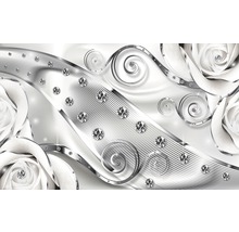 Design abstract cu trandafiri, spirale și diamante