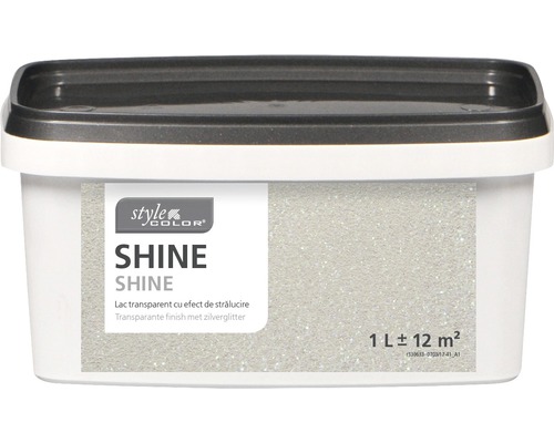 Lac transparent cu sclipici într-o cutie