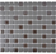 Mozaic piscină ceramic CU G110 maro mat neglazurat 32,7x30,2 cm