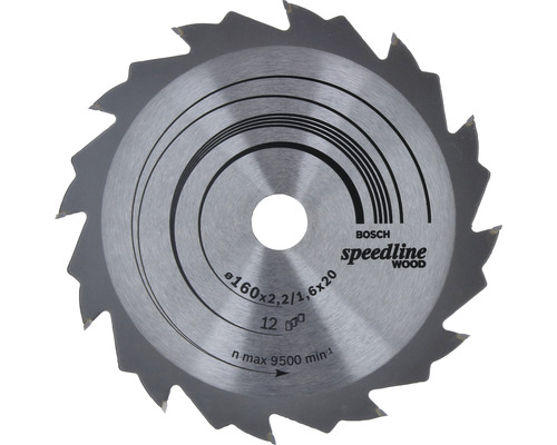 Disc fierăstrău circular Bosch Zubehör Speedline Wood Ø160x2,4x20 mm 12 dinți