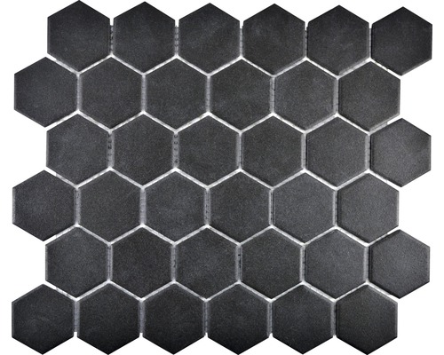 Mozaic piscină ceramic CU HX189 negru mat neglazurat 32,5x28,1 cm
