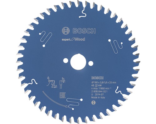 Disc fierăstrău circular Bosch Zubehör Expert for Wood Ø160x2,6x20 mm 48 dinți