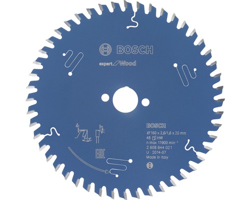 Disc fierăstrău circular Bosch Zubehör Expert for Wood Ø160x2,6x20 mm 48 dinți Disc circular Bosch Expert Wood