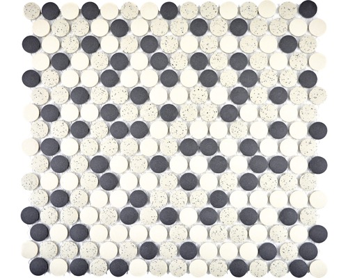 Mozaic piscină ceramic CU K210 crem-negru 31x31,5 cm