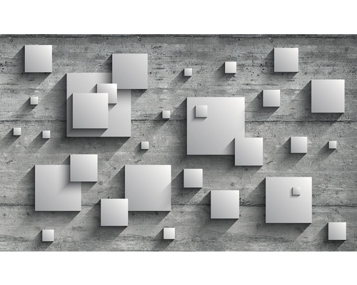 Tapet cu aspect de beton și pătrate 3D
