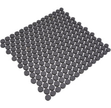 Mozaic piscină ceramic CU K289 negru mat neglazurat 31,5x29,4 cm