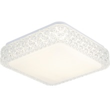 Plafonieră cu LED integrat Safir 20W 2000 lumeni, formă pătrată, plastic alb/transparent