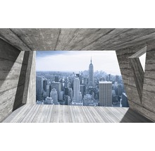 Fototapet cu peisajul urban newyorkez și clădirea Empire State Building dintr-un cadru de beton