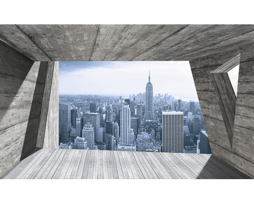 Fototapet cu peisajul urban newyorkez și clădirea Empire State Building dintr-un cadru de beton