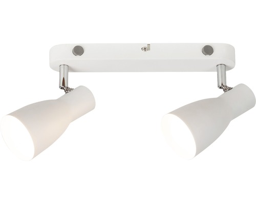 Lumină de plafon albă cu două spoturi