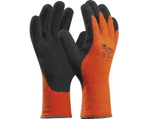 Mănuși de protecție Gebol Winter Grip portocaliu din acril și spumă latex, măsura 9