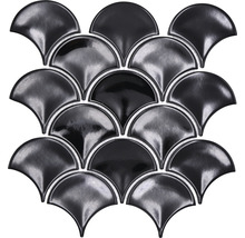 Mozaic piscină ceramic FS 01B negru lucios 25,6x27,3 cm