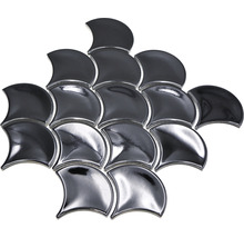 Mozaic piscină ceramic FS 01B negru lucios 25,6x27,3 cm