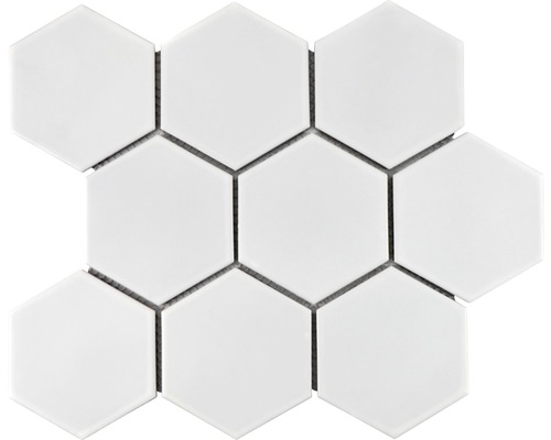 Mozaic piscină ceramic HX 105 alb mat 25,6x29,55 cm