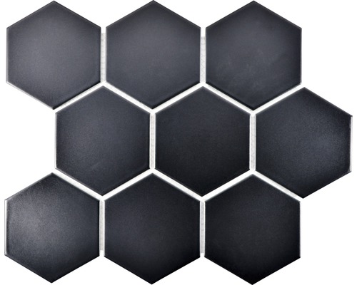 Mozaic piscină ceramicHX 115 negru mat 25,6x29,55 cm