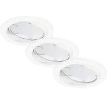 Spoturi LED încastrate Kowali GU10 5W Ø85 mm, becuri LED incluse, alb, pachet 3 bucăți-thumb-0
