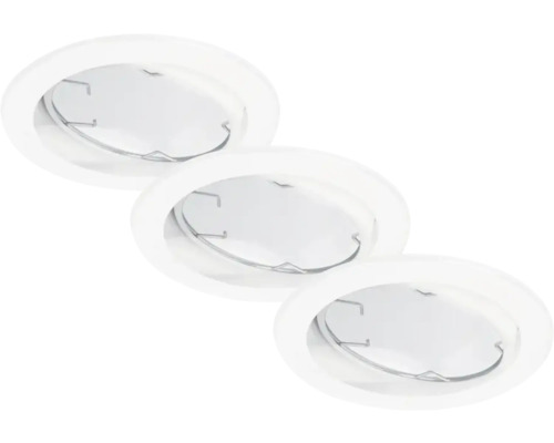 Spoturi LED încastrate Kowali GU10 5W Ø85 mm, becuri LED incluse, alb, pachet 3 bucăți-0