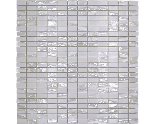 Mozaic piscină sticlă Julia 01 alb 31,5x31,7 cm