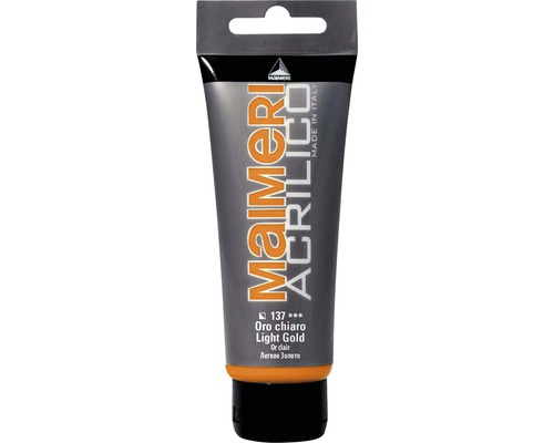 Culoare acrilică Acrilico 137 Light Gold 75 ml Vopsea Maimeri Acrilico în tub, nuanța Light Gold
