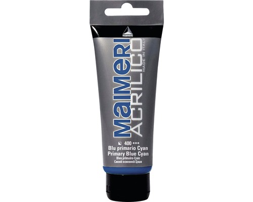 Culoare acrilică Acrilico 400 Primary Blue Cyan 75 ml Tub de vopsea acrilică Maimeri albastru primar Cyan