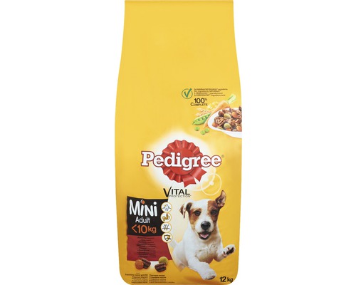 Hrană uscată pentru câini Pedigree Mini Adult cu vită și legume 12 kg