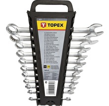 Set chei combinate fixă-inelară Topex 6-22 mm, 12 piese, crom-vanadiu-thumb-0