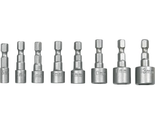 Set chei tubulare pentru șurubelniță Topex 5-13 mm 1/4″, 8 piese, crom-vanadiu Set de biți magnetici pentru chei tubulare de diferite dimensiuni