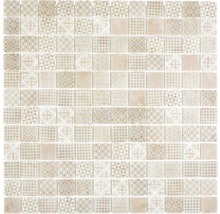 Mozaic piscină sticlă Patch 50 bej 31,5x31,5 cm