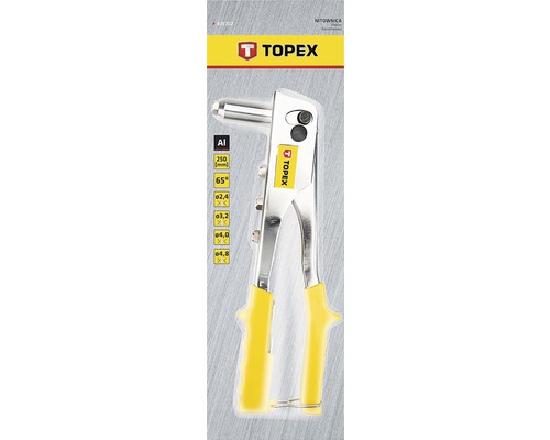 Clește de nituit Topex pentru nituri din aluminiu, lungime 250 mm
