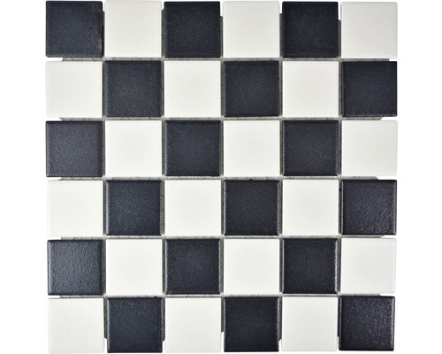 Mozaic piscină ceramic SAT 348 mix alb-negru 30x30 cm