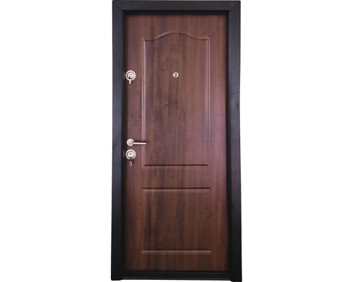 Ușă de intrare metalică pentru interior Modern 321 MDF PVC nuc MT 033 fără pervaz 88x201 cm dreapta