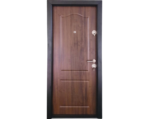 Ușă de intrare metalică pentru interior Modern 321 MDF PVC nuc MT 033 fără pervaz 88x201 cm stânga