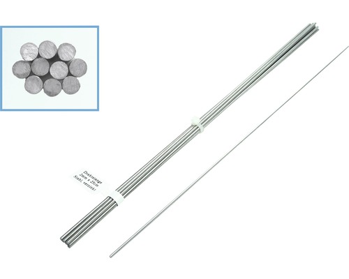 Tije din sârmă zincată Pösamo 2x250 mm, pachet 10 bucăți Pachet de tije din sârmă de oțel galvanizat, diametru 2 mm, lungime 25 cm