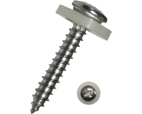 Holșuruburi cu cap bombat cruce și șaibă Dresselhaus 3,9x22 mm oțel inox A2, 100 bucăți, pentru pervaz fereastră