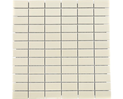 Mozaic piscină ceramic ST 400 bej lucios 30x30 cm Placă de mozaic ceramică, aranjată dreptunghiular
