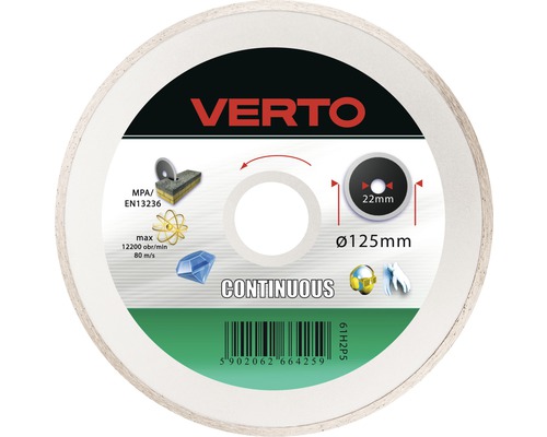 Disc diamantat Verto Ø125x2x22,2 mm