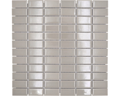 Mozaic piscină ceramic ST 410 gri lucios 30x30 cm Placă de mozaic ceramică, rectangulară