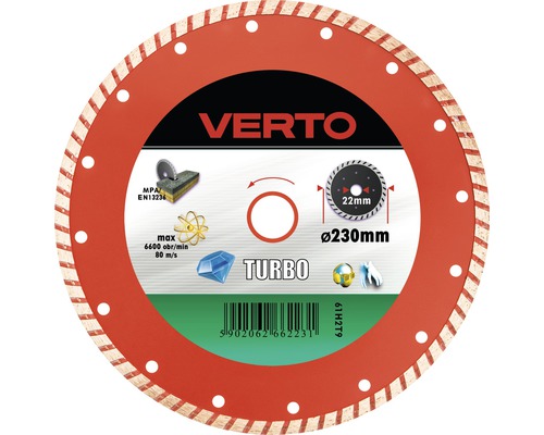 Disc diamantat Verto Turbo Ø230x2x22,2 mm