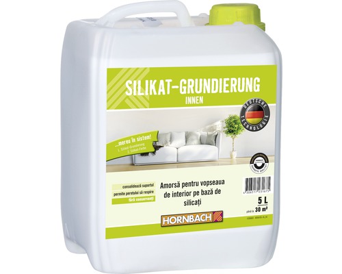 Amorsă pentru vopsea de interior pe bază de silicați Hornbach 5 l Amorsă de interior pe bază de silicați pentru vopsea de perete, 5 litri