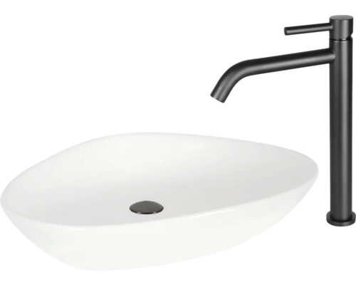 Lavoar ceramic cu montaj pe blat și baterie