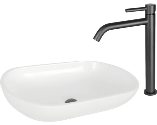 Chiuvetă de blat din ceramică cu baterie