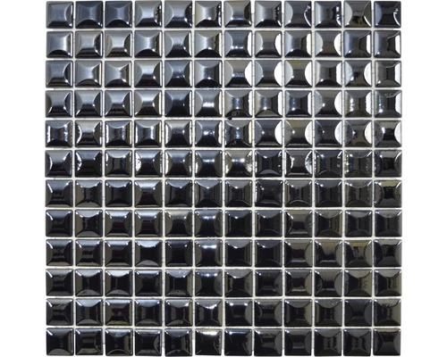 Mozaic piscină sticlă Sandy 28 negru 31,5x31,5 cm