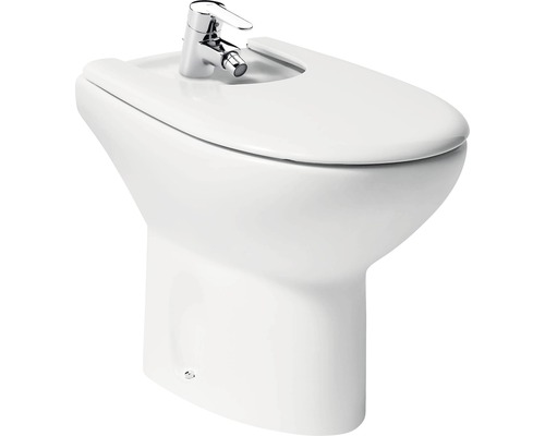 Bideu alb de podea cu baterie pentru baie