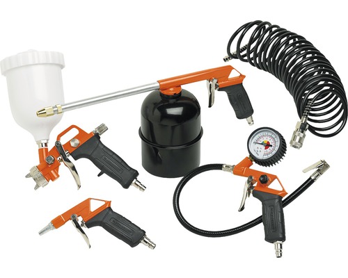 Set accesorii pentru vopsit & umflat & suflat Black + Decker, 5 piese, pentru compresor